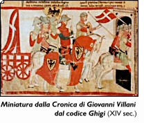 Miniatura dalla Cronica di Giovanni Villani dal codice Ghigi (XIV sec.)