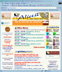 Figura 10 La home page di Alice.it