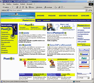 Figura 23 Il sito delle Poste Italiane, raggiungibile alla URL www.poste.it