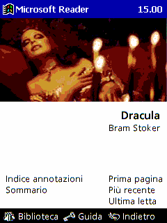 Figura 33 La copertina di Dracula per MS Reader su PPC