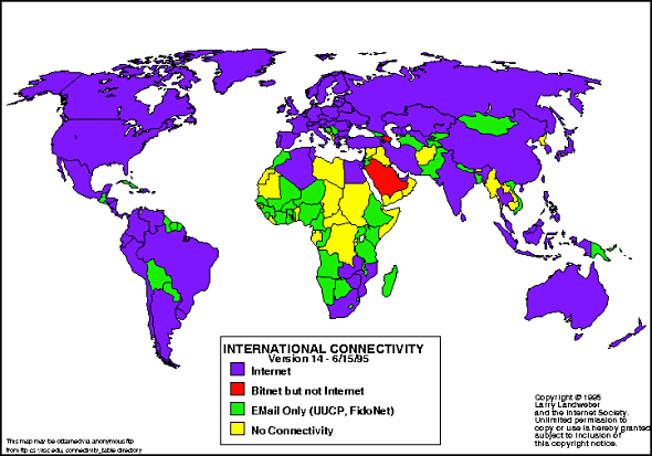 mappa della connettività mondiale