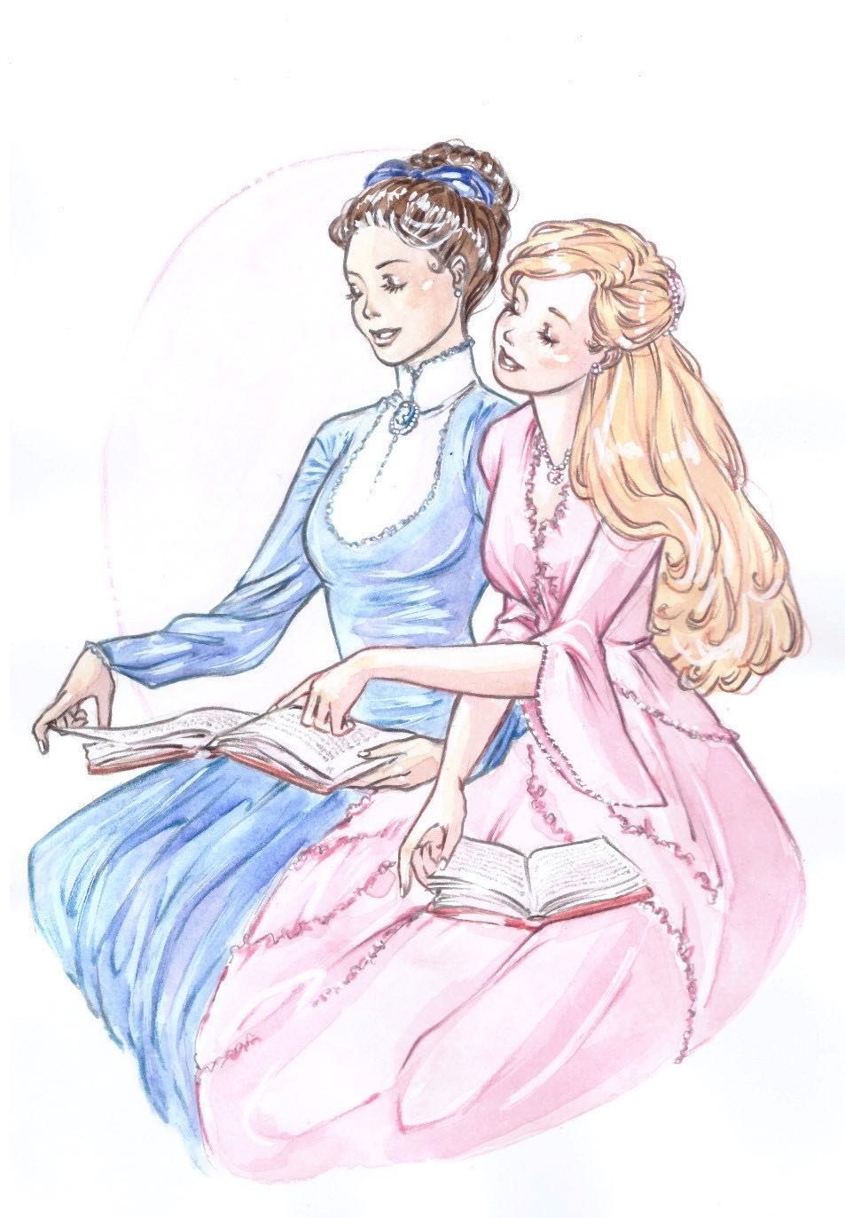 Mina e Lucy, disegno di Giulia Mochi